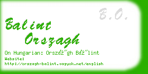 balint orszagh business card